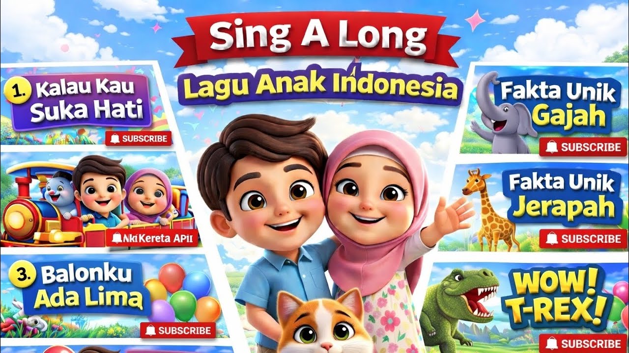 Kompilasi Lagu Anak Terpopuler | Naik kereta api - Balonku Ada Lima | Dunia Main Shaky | Sing a long