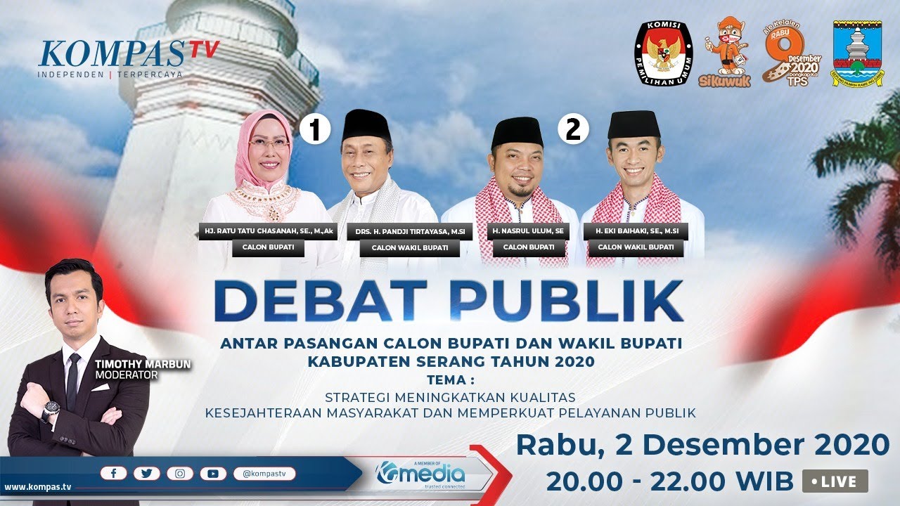 [LIVE] Debat Publik Pasangan Calon Bupati dan Wakil Bupati Serang Tahun 2020