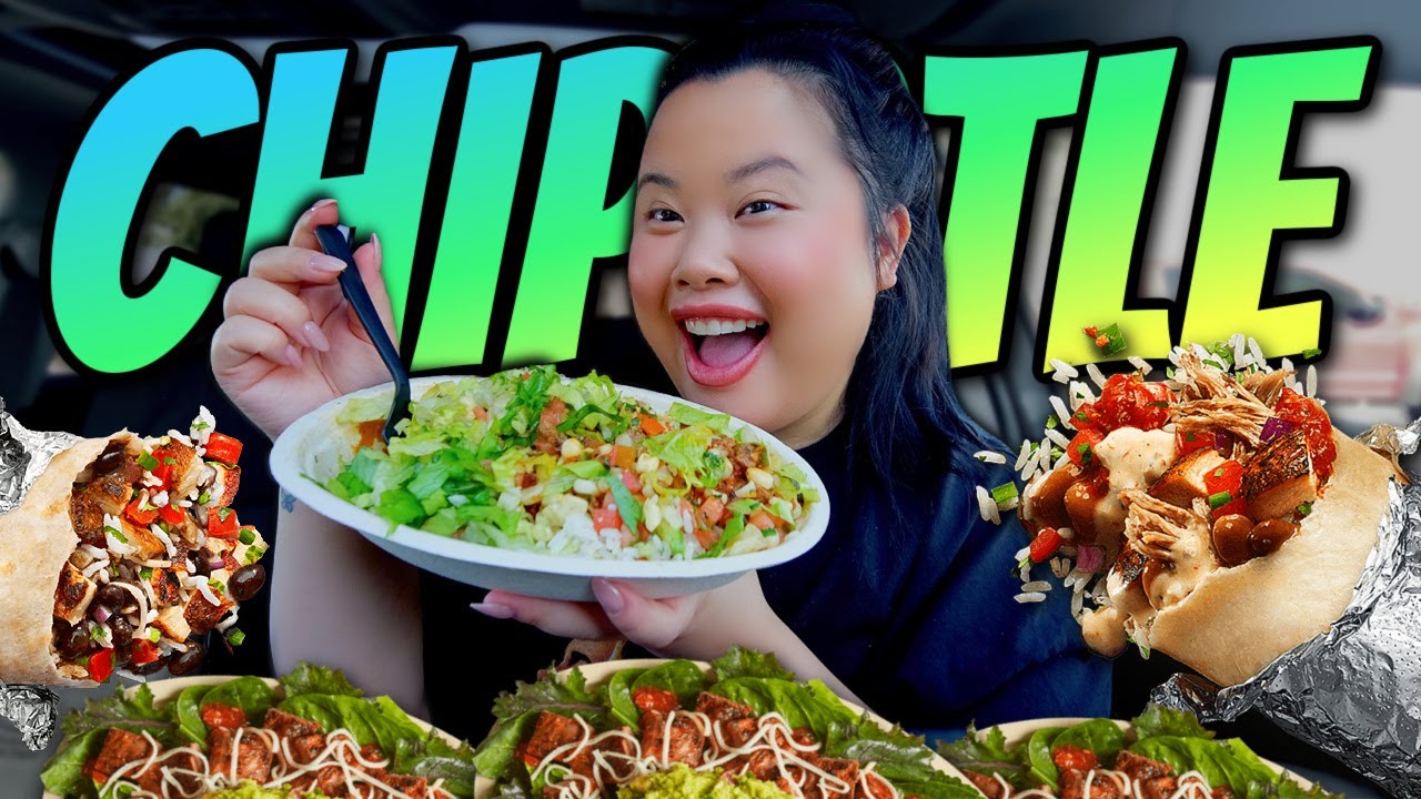 CHIPOTLE MUKBANG 먹방 GIANT CHICKEN + STEAK CHIPOTLE BURRITO BOWL EATING SHOW! (Car Mukbang Rants)