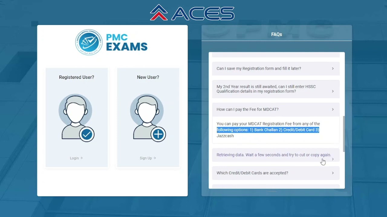 PMC MDCAT 2022 Online Form Filling Procedure |Online Registration Procedure FAQs