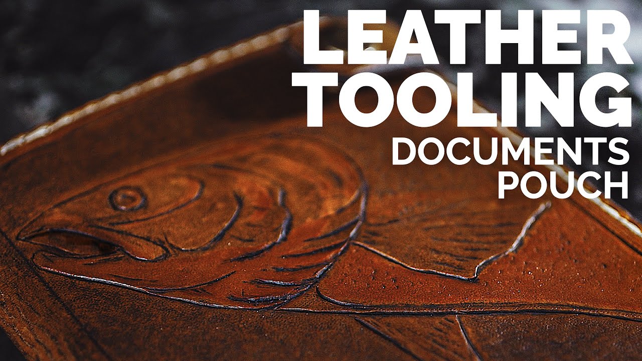 Leather tooling a fishing documents pouch by a total beginner