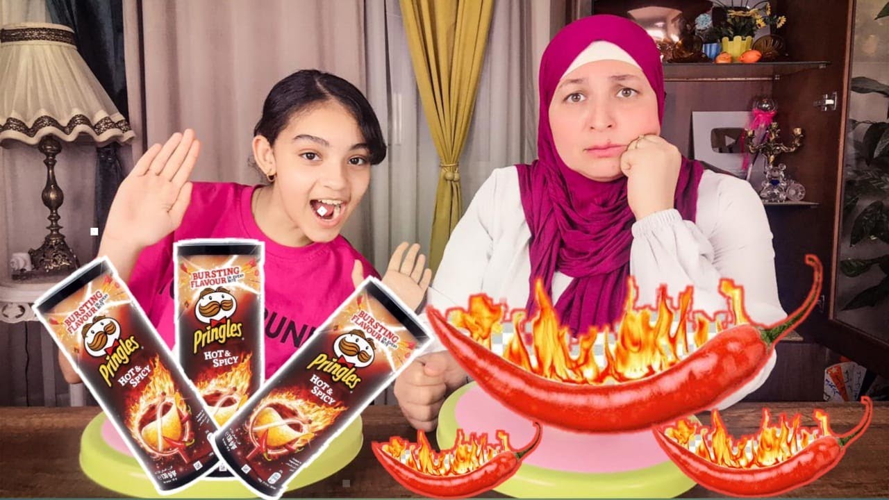 تحدى الاكل الحقيقى ضد البرينجلز (مين حظه افضل )🍗🌶️🧀