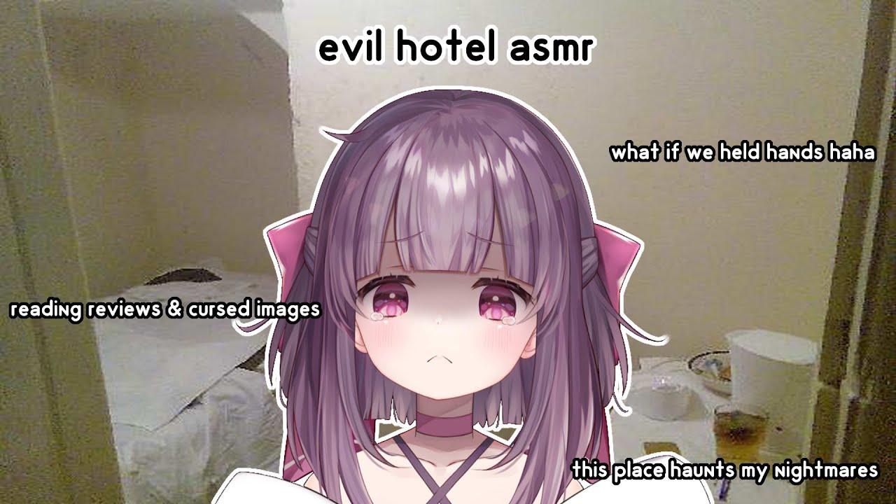 CURSED EVIL HOTEL ASMR... READING REVIEWS AND PERCIEVING IMAGES OF A VERY SCARY PLACE OOOOO 🎀 vtuber