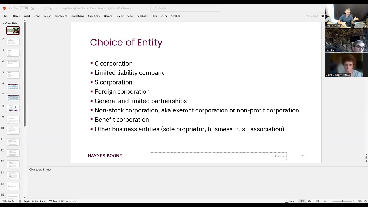 Startup Seed to Sale: Formation issues
