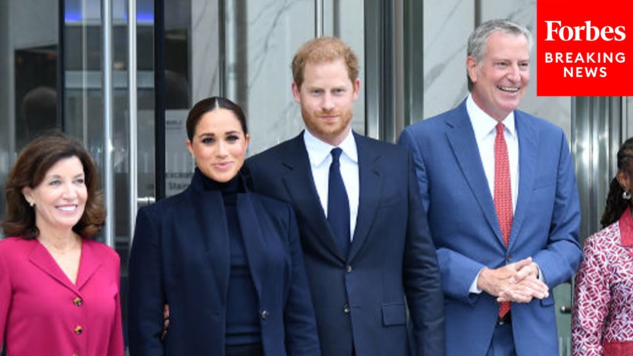 NYC Mayor de Blasio, NY Gov. Hochul Host Prince Harry And Meghan Markle At One World Observatory