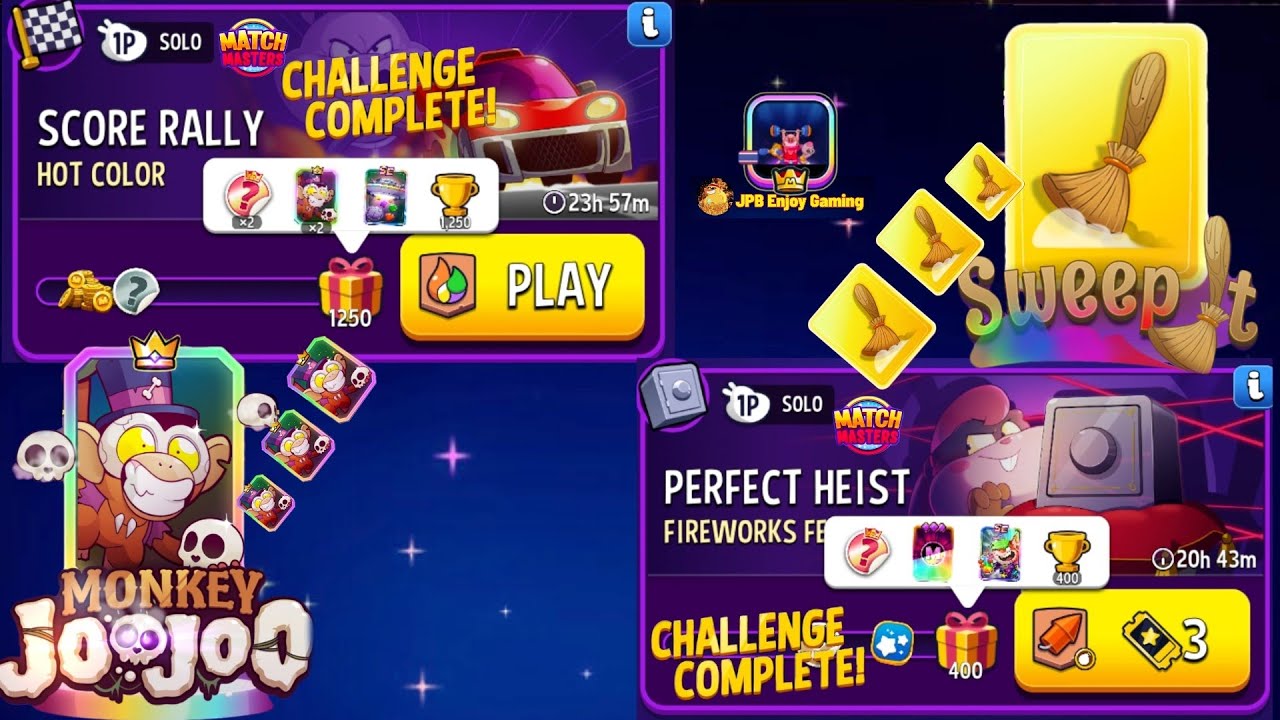 Hot Color Solo Challenge Score Rally/ 1250 Score/ Fireworks Festival+Bombs Away/ Match Masters