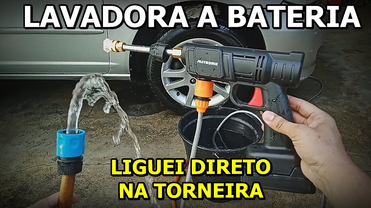 LIGUEI a Lavadora a Bateria DIRETO NA TORNEIRA - Lavadora Portátil Ligada na Água da Rede - FVM