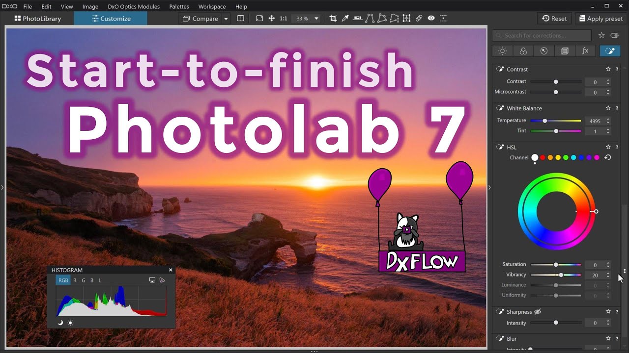 A start-to-finish sunrise edit with DxO Photolab 7 - Tunnel beach, NZ