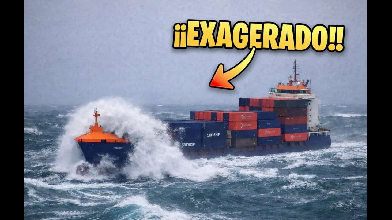 🙄 El gran portacontenedores desafía el oleaje para entrar en Puerto de Santander - 04/12/2025