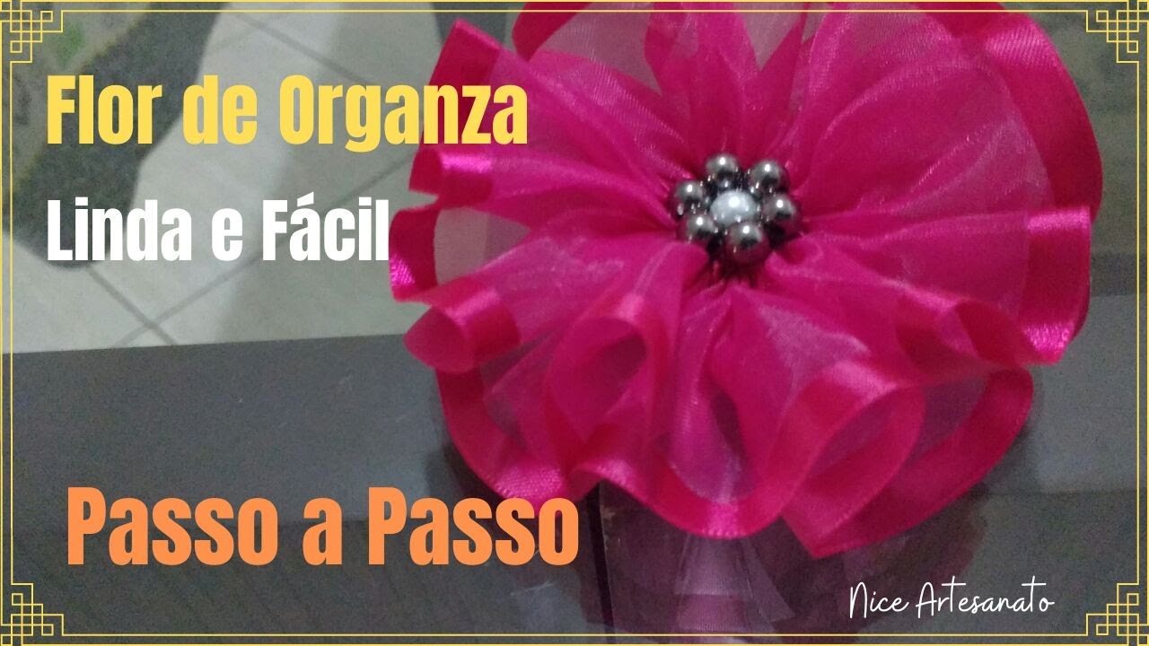 Como Fazer Flor de Fita de Organza [ LINDA e FÁCIL]