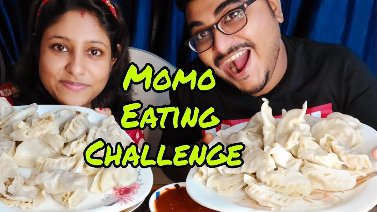 Husband Vs Wife Momo Eating Challenge|Momo Eating Competition|Challenge Video|@PoulamiEatingShow