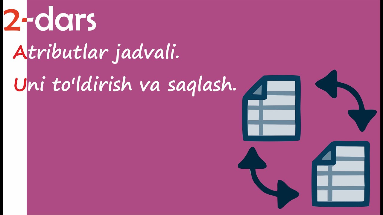 ArcGIS // 2-dars.  Atributlar jadvali.  Uni to'ldirish va saqlash