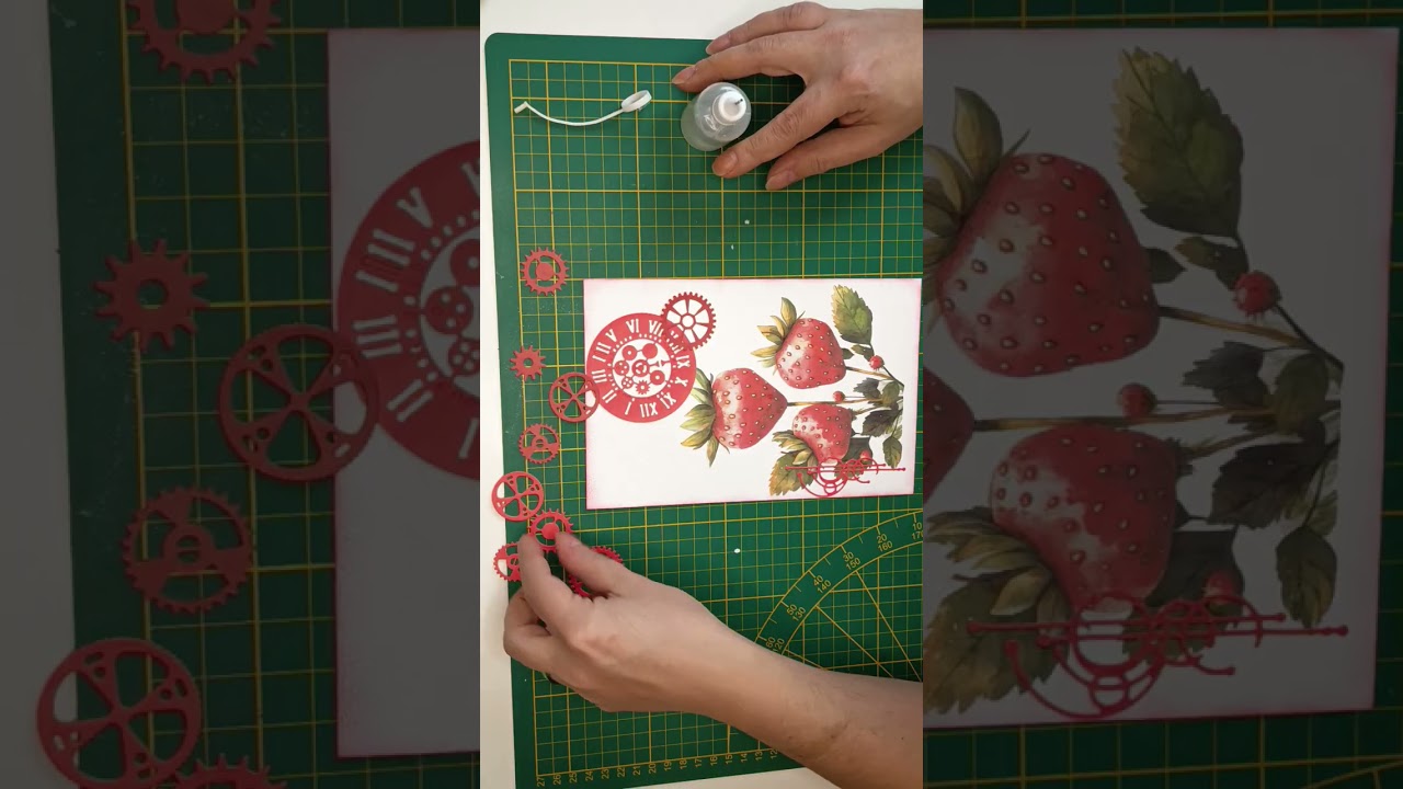 Scrapbooking ASMR kleine Erdbeerfee im Steampunk Look 