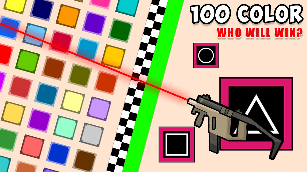 Square League Racing: 100 Colors Race with Squid Game Bosses #2 - 2D Satisfying Simulation