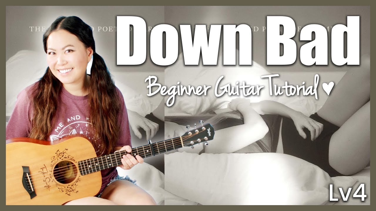 Down Bad 🤍 Taylor Swift EASY Guitar Tutorial Beginner Lesson | Chords | Strumming | Play-Along! 🎸