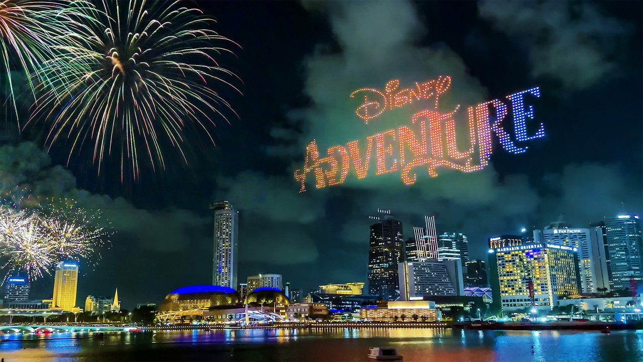 Fireworks and drone show at MBS - Magical Bay Celebration with Disney Cruise Line