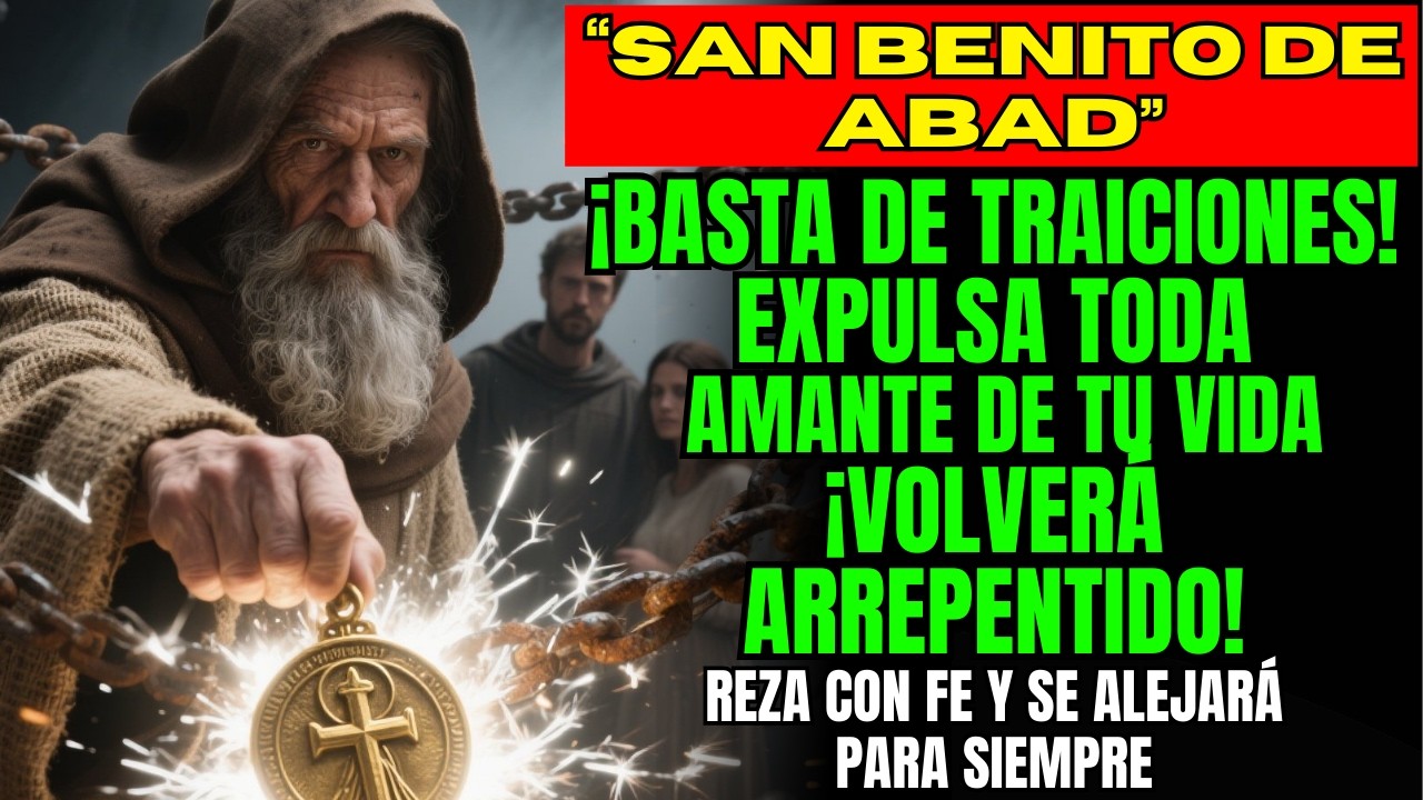 💔¡BASTA DE AMANTES!  ORACIÓN A SAN BENITO PARA CORTAR ENVIDIAS, ALEJAR RIVALES Y EXPULSAR AMANTES.