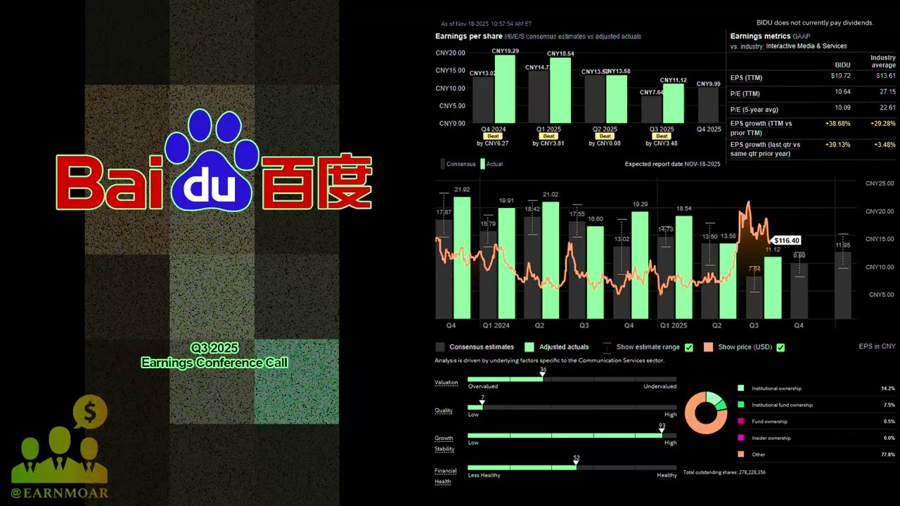 $BIDU Конференц-звонок Baidu по прибыли за 3 квартал 2025 г.