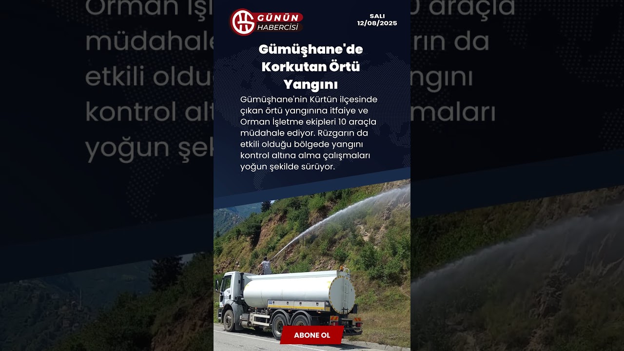 G&uuml;m&uuml;şhane'de Korkutan &Ouml;rt&uuml; Yangını: R&uuml;zgarın da Etkisiyle Alevler Y&uuml;kseldi #G&uuml;m&uuml;şhane