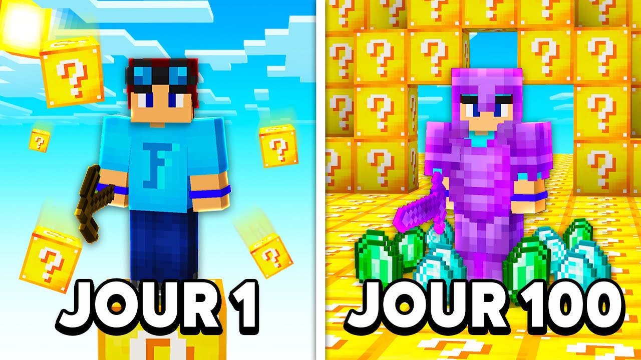 SURVIVRE 100 JOURS sur 1 LUCKY BLOCK MINECRAFT