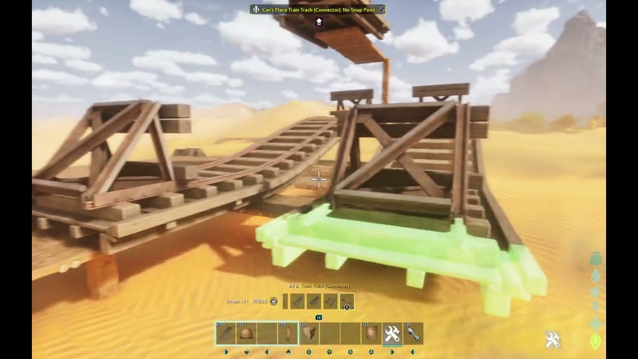 ark survival ascended scorched earth train tracks how to build up and down and around