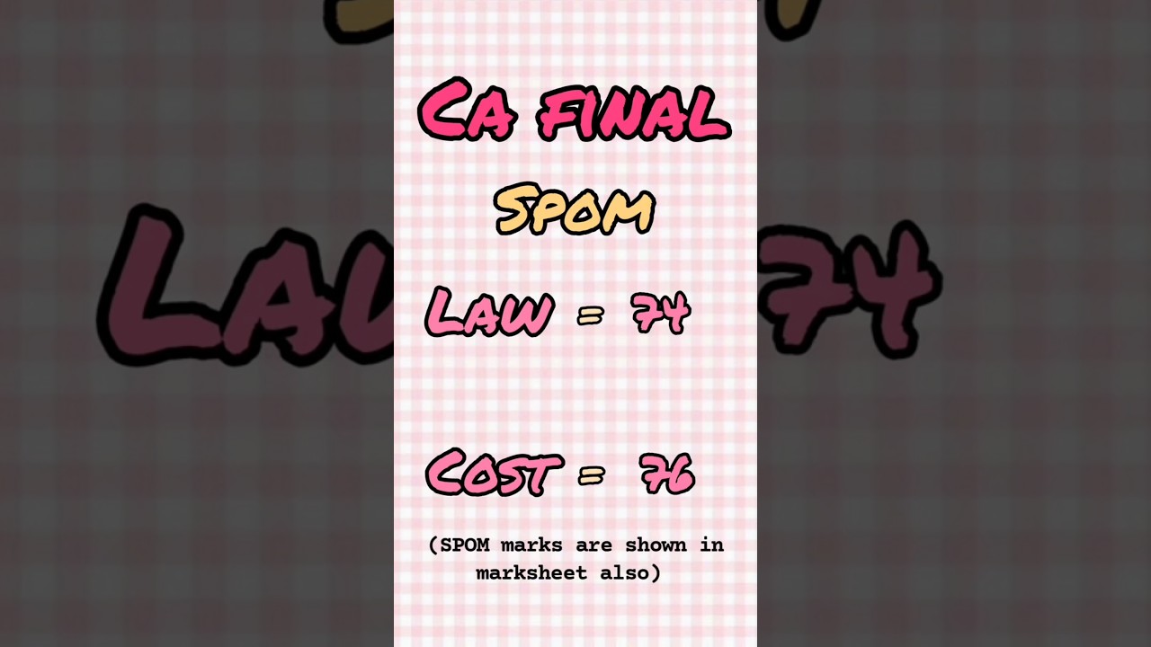 CA FINAL - SPOM law/costing  #cafinal #caexams #cafinalspom #spom #law #cost #viralvideo #viralshort