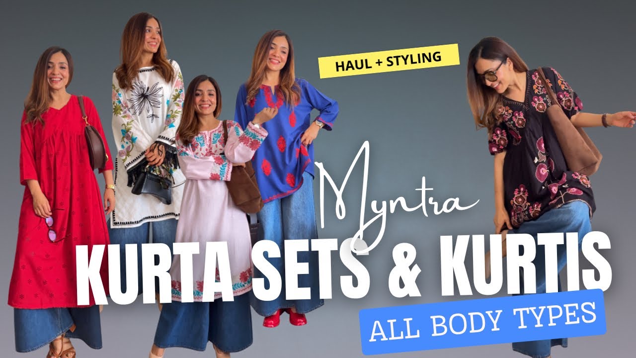 Myntra Kurta Sets & Kurti Haul | How to Style Them with Jeans + Body Type Tips!