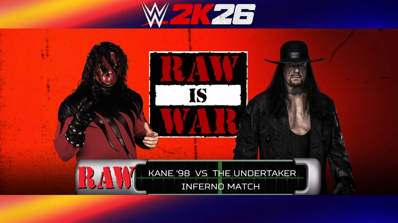 WWE 2K26: KANE VS THE UNDERTAKER | INFERNO MATCH 2026 | RAW IS WAR | SIMULATION