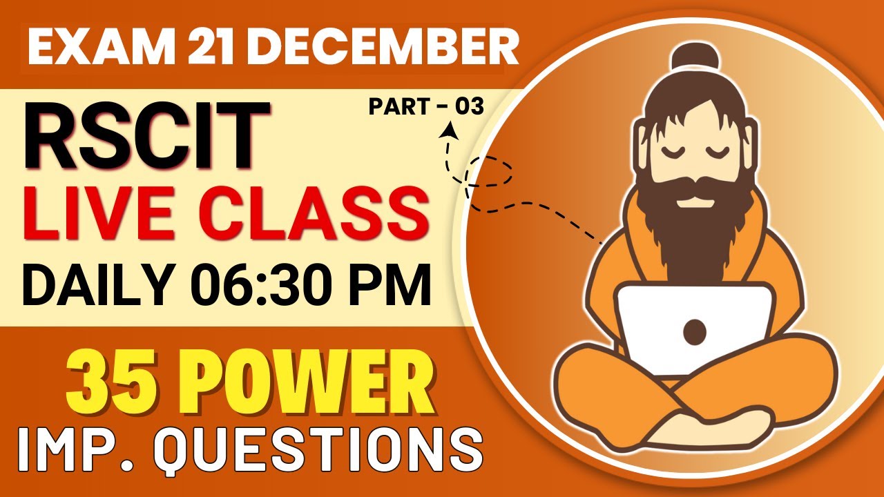 RSCIT Exam Important Questions 2025 RSCIT Live Class 2 RSCIT Computer Course RSCIT Exam 21 DEC 2025