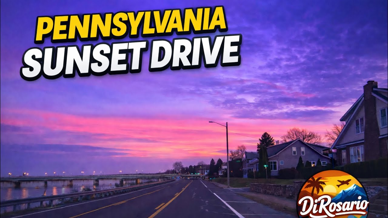Driving Through Pennsylvania at Sunset 🌅 | Relaxing Evening Road Sounds