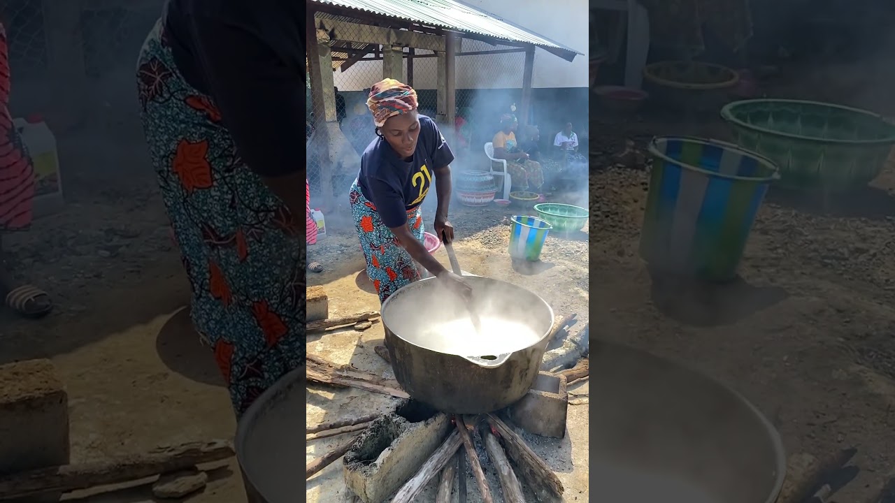 Cooking in my village liberia west africa