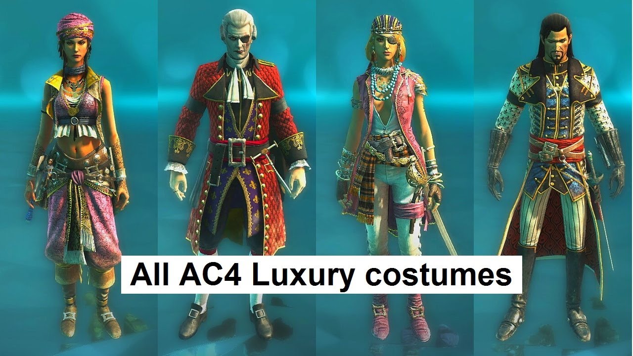 All AC4 Multiplayer 60K Luxury costumes Assassin's Creed 4 Multiplayer characters customization