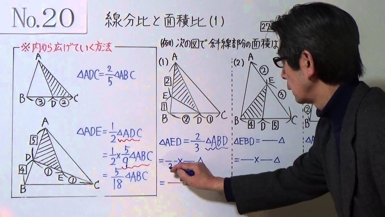 中３　２０－１ 線分比と面積比（１）