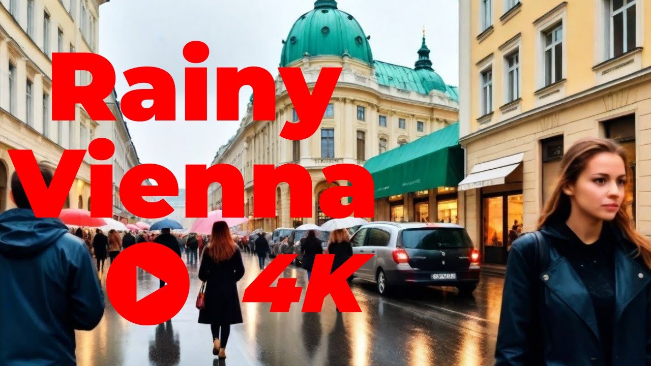 4K Walking tour of Rainy Vienna, Austria, 🇦🇹 from Wedding Fountain to  The Votivkirche