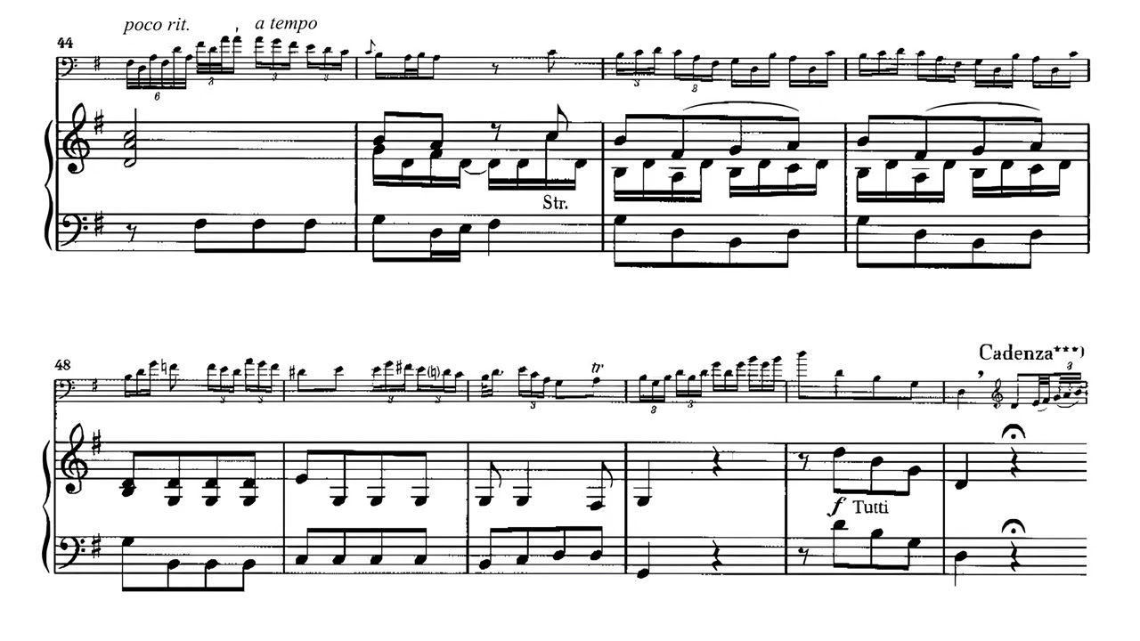 Dittersdorf: Double Bass Concerto No. 2 in D major, Kr. 172 – 2nd Mov. | Piano Accompaniment (♪=60)