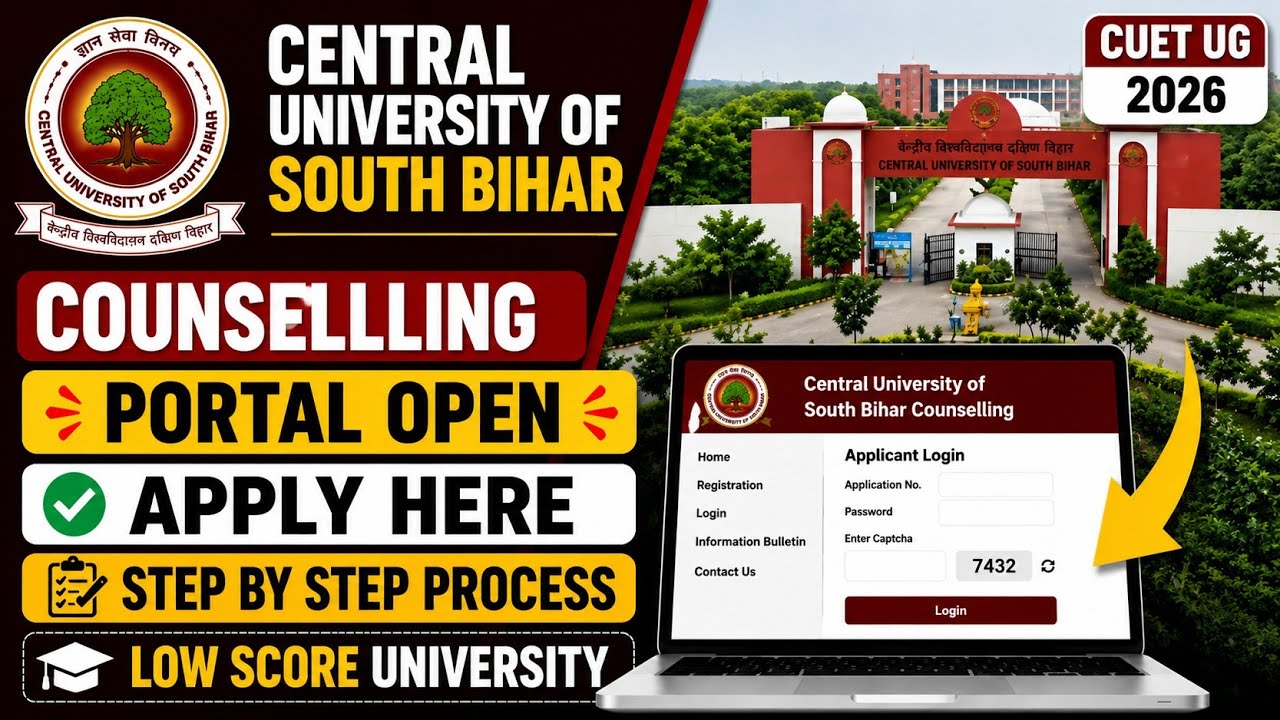 CUSB Counselling 2026 Registration Started | Complete Apply Process | CUET UG