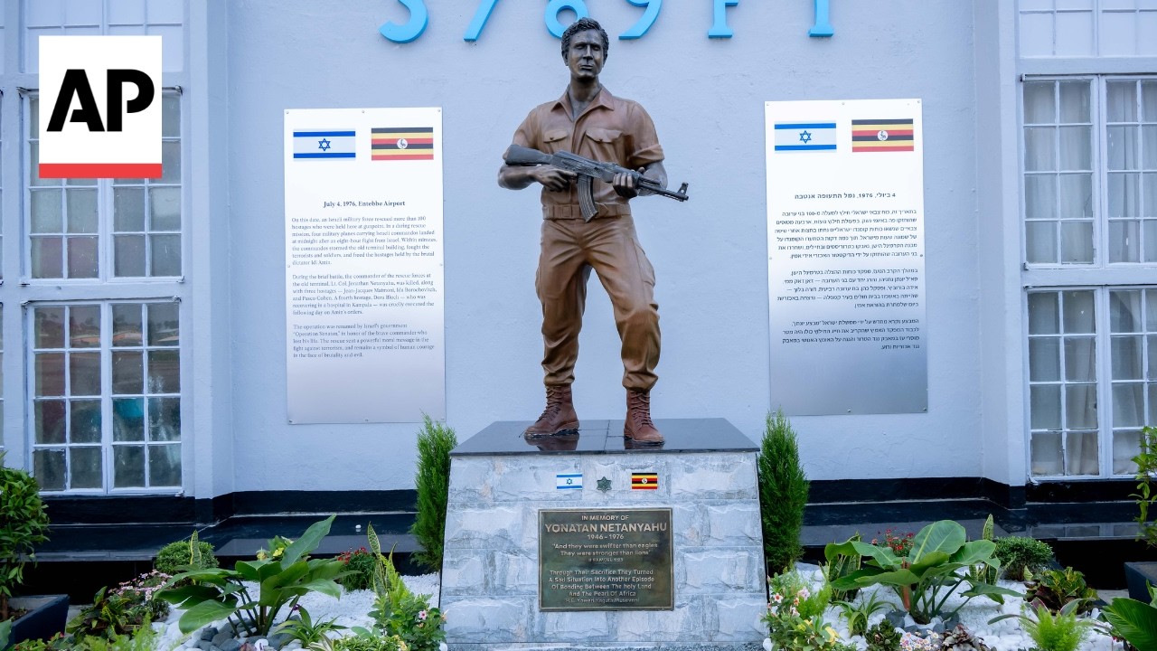 Uganda unveils a statue of Netanyahu's brother who died in 1976 hostage rescue