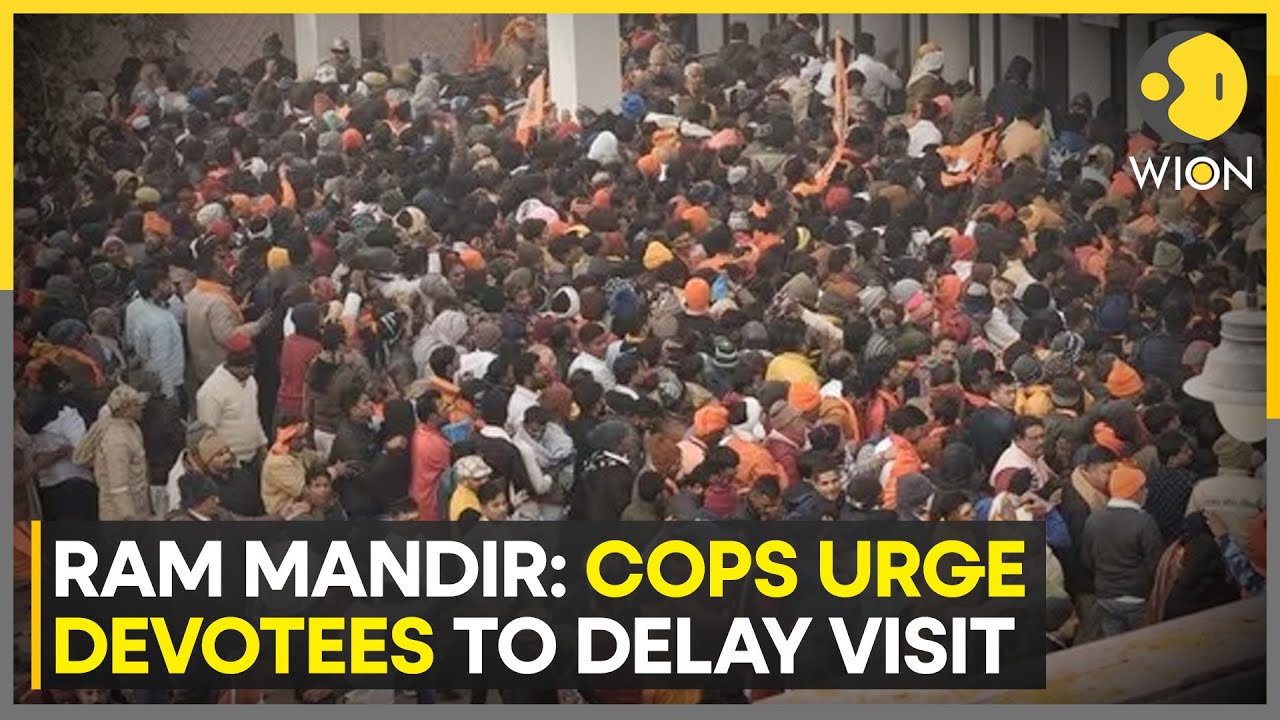 Ram Mandir Ayodhya: Massive crowd breaks cordon, police urge devotees to delay visit | WION