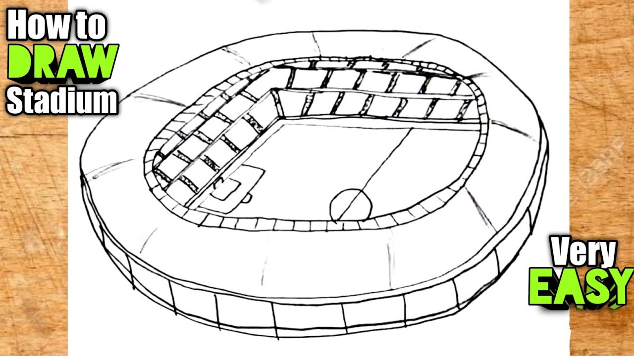 How to draw Football Stadium - SHN Best Art