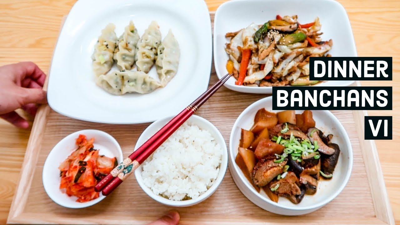 Dinner Banchans VI: Mu Jorim + Cabbage Japchae + Mandu!!
