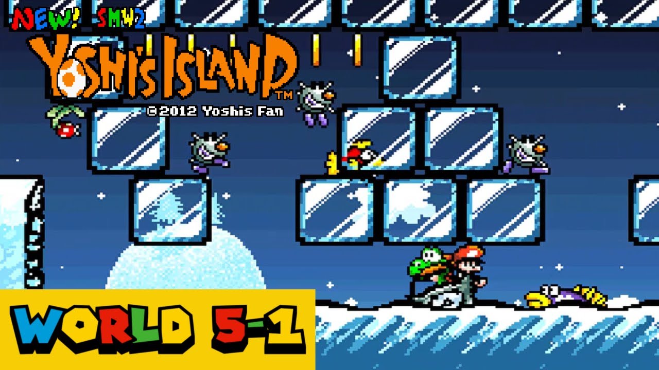 New SMW2 Yoshi&rsquo;s Island: 5-1: Yoshi's Island's Icy Ups