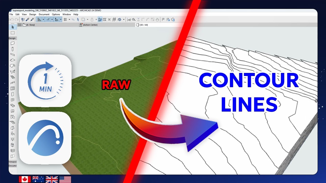Archicad - Create Native 3D Contour Lines from a DXF Terrain (Accurate DTM Modeling)