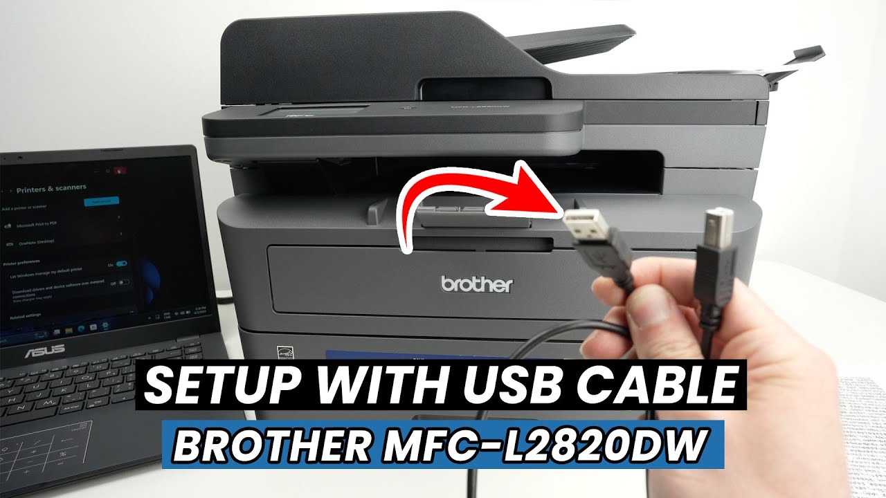 Brother MFC-L2820DW: как настроить с помощью USB-кабеля
