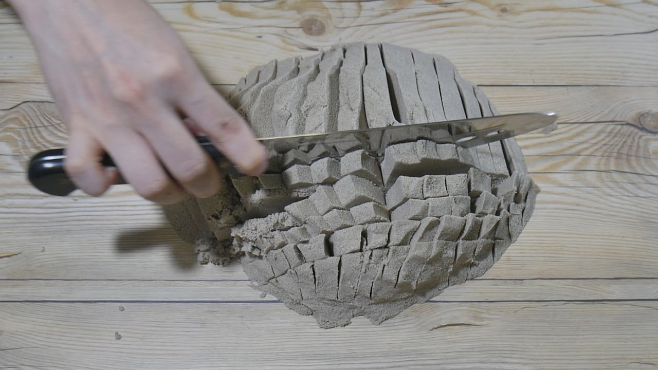 ASMR Crunchy Satisfying Kinetic Sand Play - Cutting (No Talking)