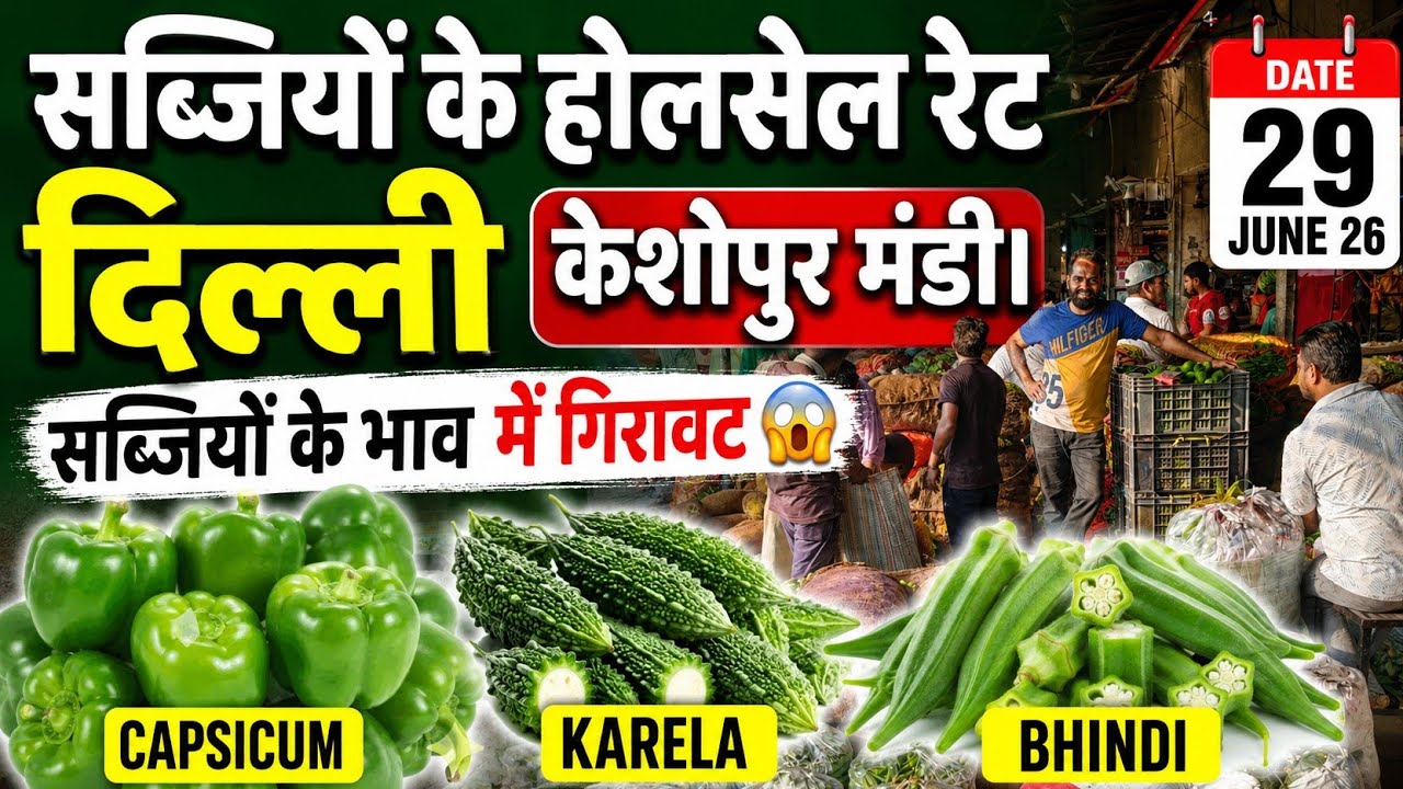 सब्जियों के थोक भाव 29 June 2026 | Wholsale vegetable Market Keshopur Mandi Delhi #vegetables