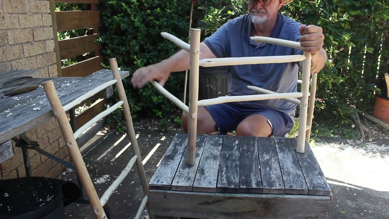 Part B in making a chair from dry and greenwood. #woodworking #howtomake #diyprojects #handmade
