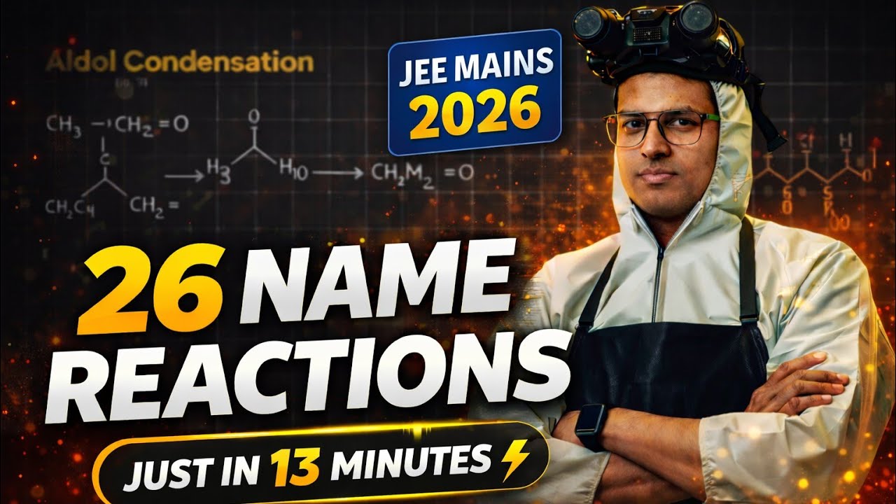🔥 Frequently Asked Name Reactions for JEE Mains in just 13 minutes | Last 5 Years PYQ Analysis