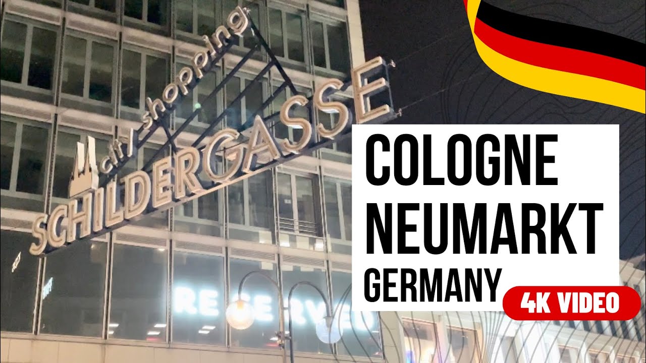 Neumarkt Schildergasse to Cologne Central Station (Köln Dom Hbf) Germany - Evening Walk 4K Video