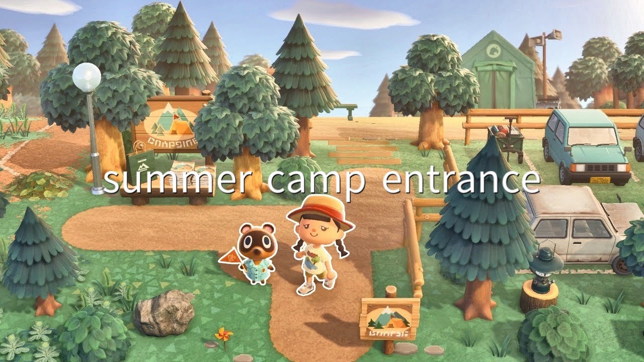 夏のキャンプ島 飛行場から案内所 🏕🔭  | Summer Campground | Speed Build | Animal crossing new horizons あつ森