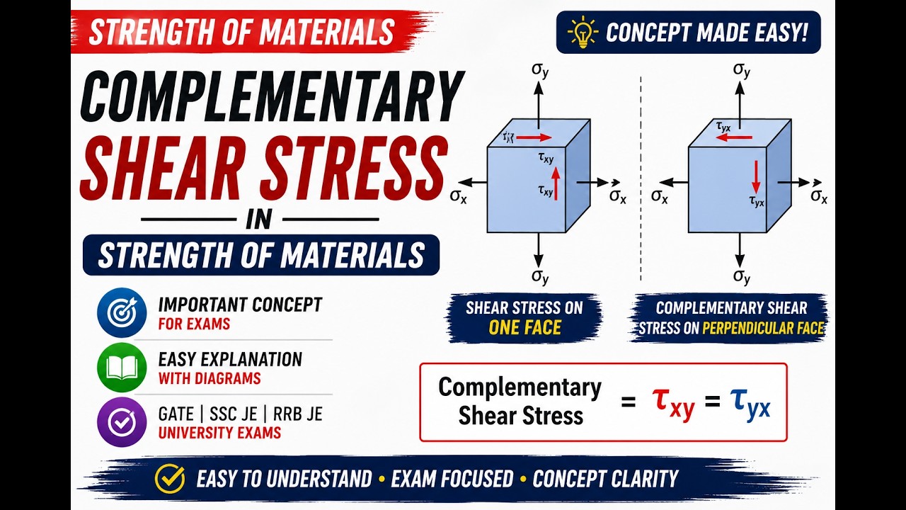 COMPLEMENTARY SHEAR STRESS | SOLID MECHANICS